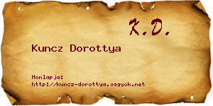 Kuncz Dorottya névjegykártya